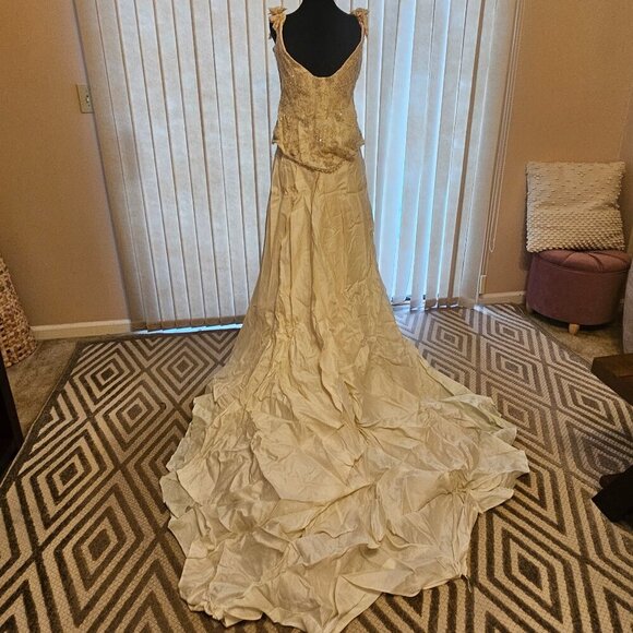 Atelier Aimee Ivory/Blue Wedding Dress 48/12 NWT - Picture 7 of 10